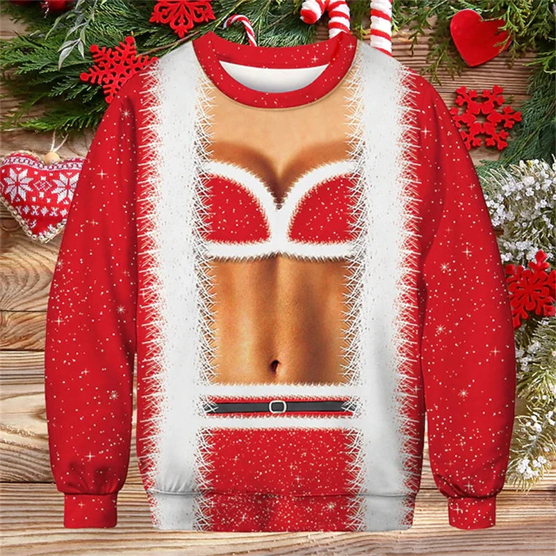 Mrs. Claus Beach Body ugly Christmas sweater