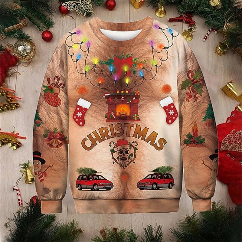 Chimney Chest ugly Christmas sweater