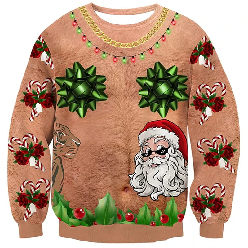 Gift Wrapped Gut ugly Christmas sweater